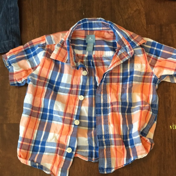 Plaid button up short sleeve boys shirt - Picture 1 of 2